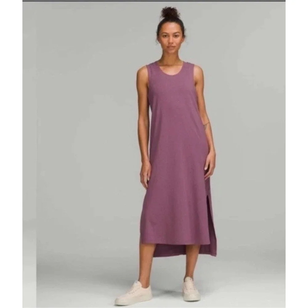 Lululemon‎ All Yours Tank Maxi Dress Pima Cotton Sleeveless Purple Size 10